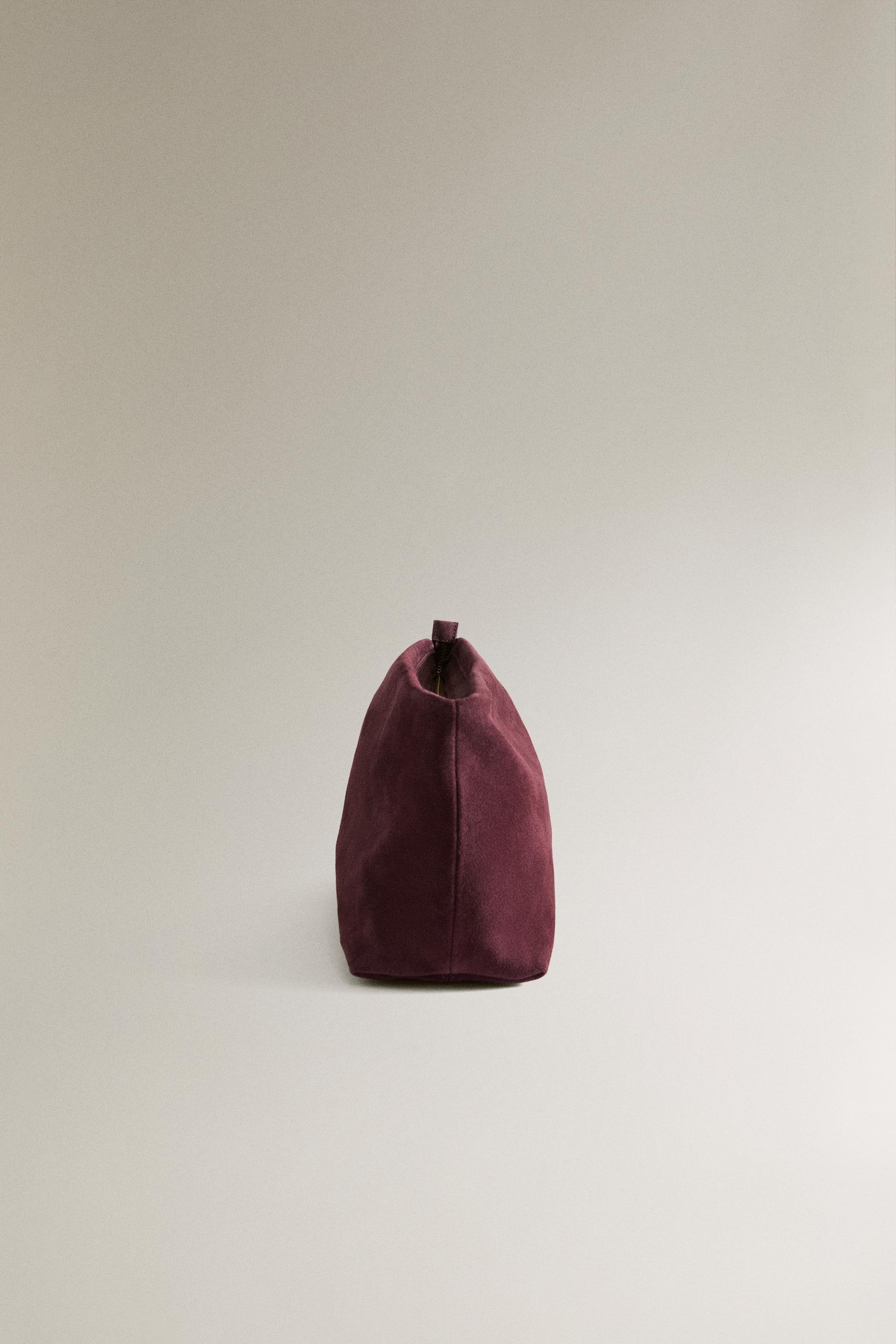 SPLIT LEATHER MAKEUP BAG